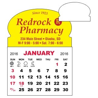 1-Month Magnet Mini Calendar Pad w/Oval Top