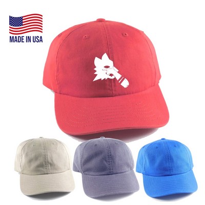 True American Made 6-Panel 100% Cotton Twill Dad Cap