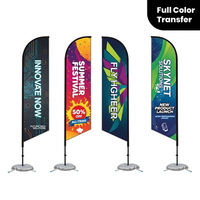 11' Printed Feather Flag with Cross Base